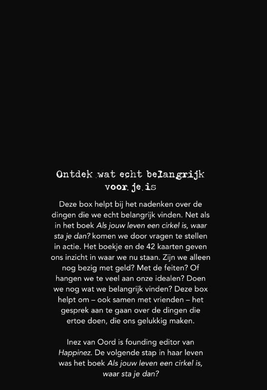 Achterkant van Als jouw leven een cirkel is waar sta je dan? Kaartenbox