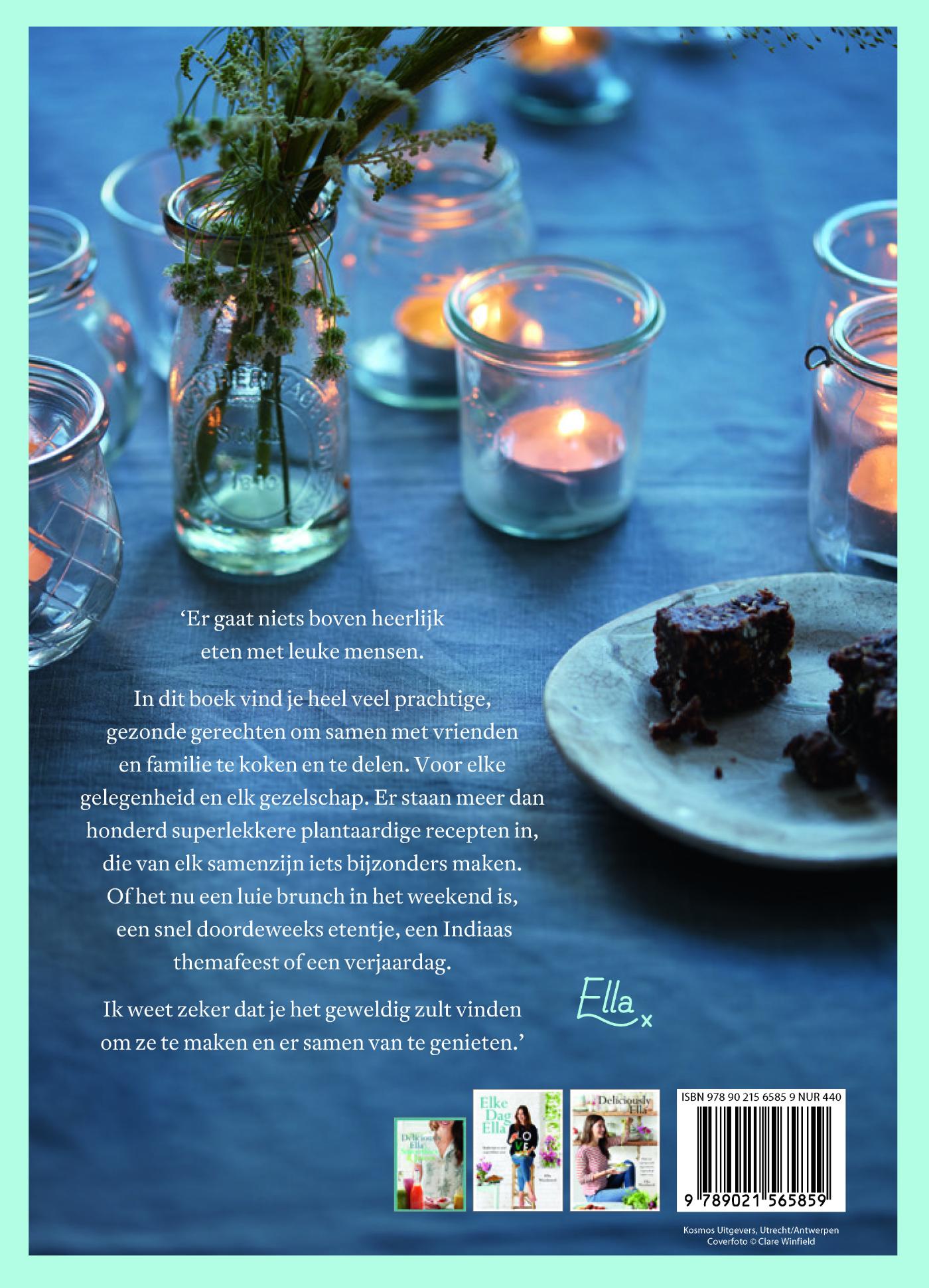 Achterkant van Deliciously Ella met vrienden