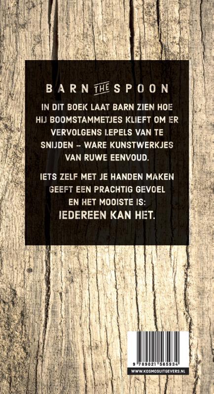 Achterkant van Barn the Spoon Man, hout, mes