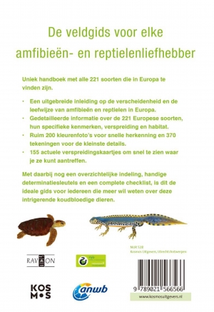 Achterkant van ANWB Amfibieën- en reptielengids