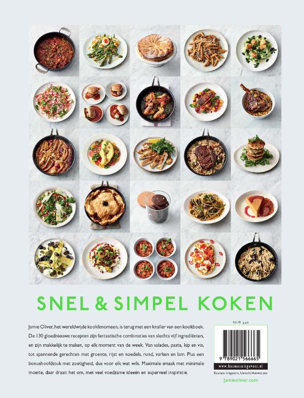 Achterkant van Jamie Oliver - 5 ingredienten