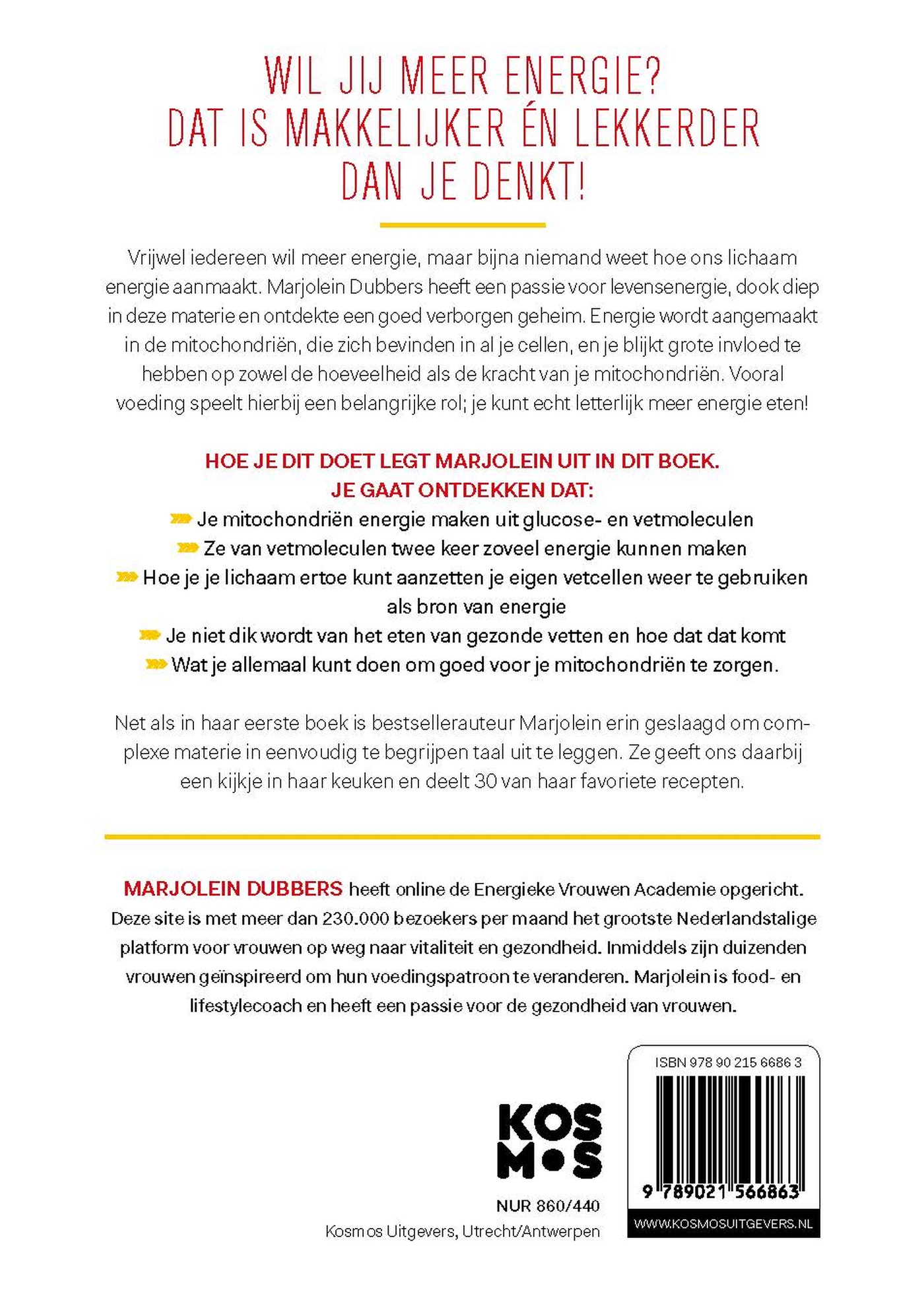Achterkant van Eet meer energie