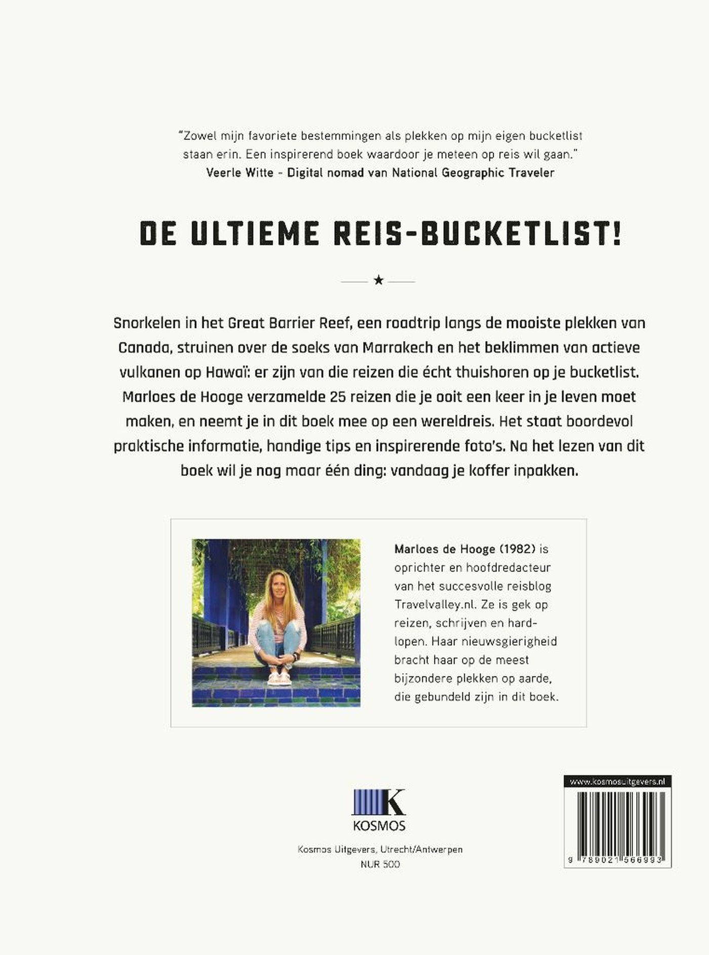 Achterkant van Bucketlist reizen