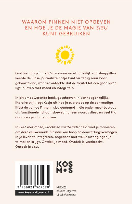 Achterkant van Leef met moed, kracht en vastberadenheid
