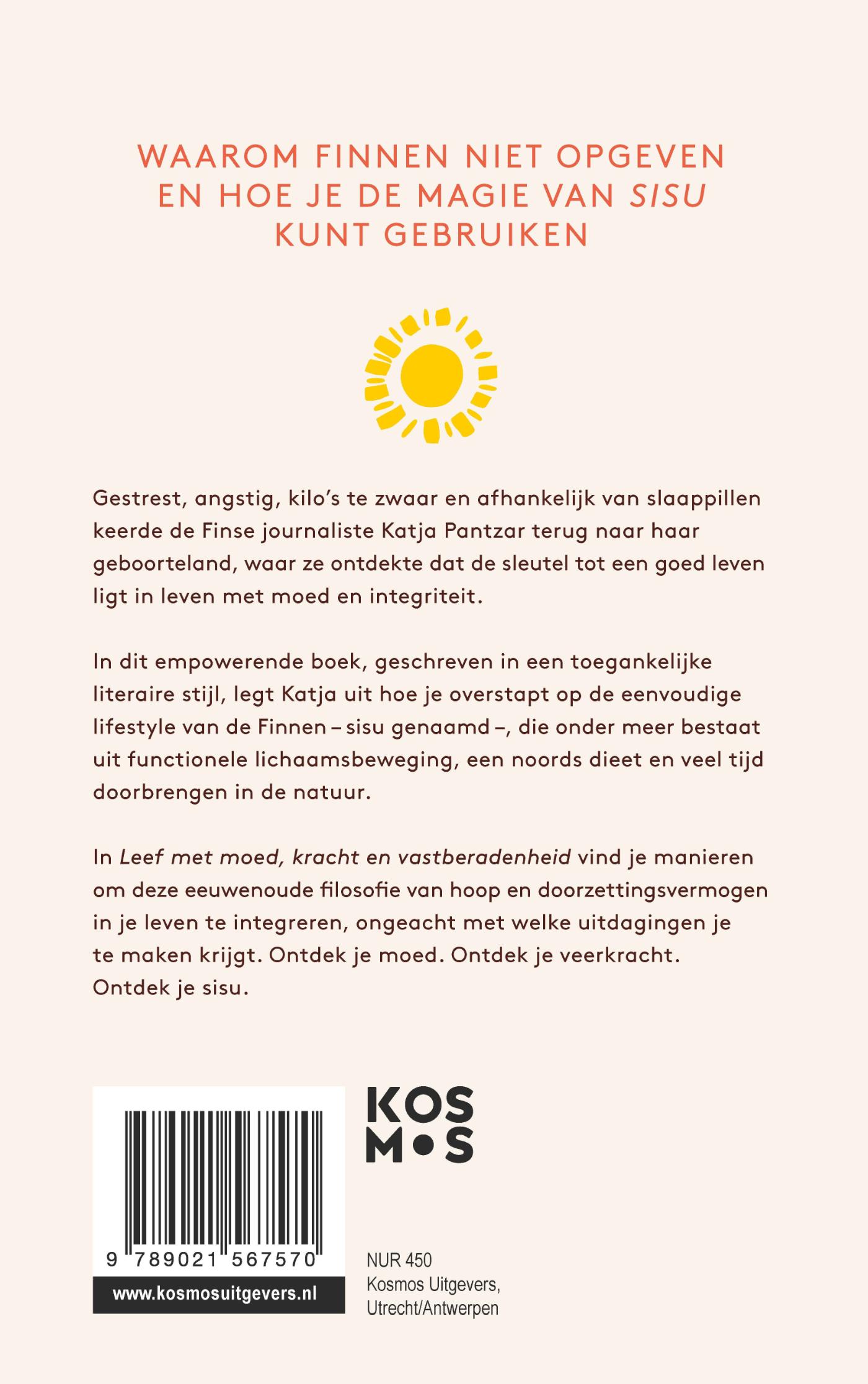 Achterkant van Leef met moed, kracht en vastberadenheid