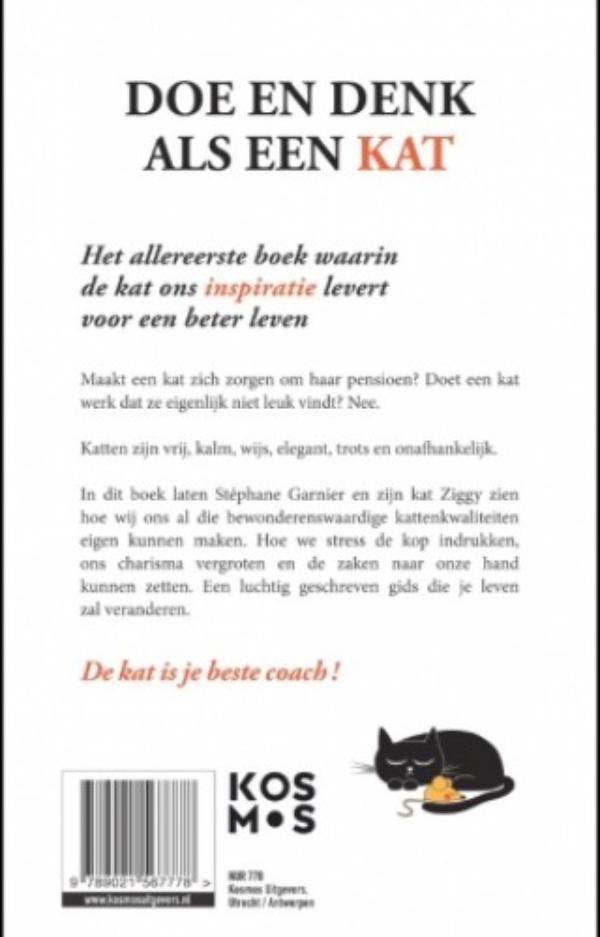 Achterkant van Doe en denk als een kat
