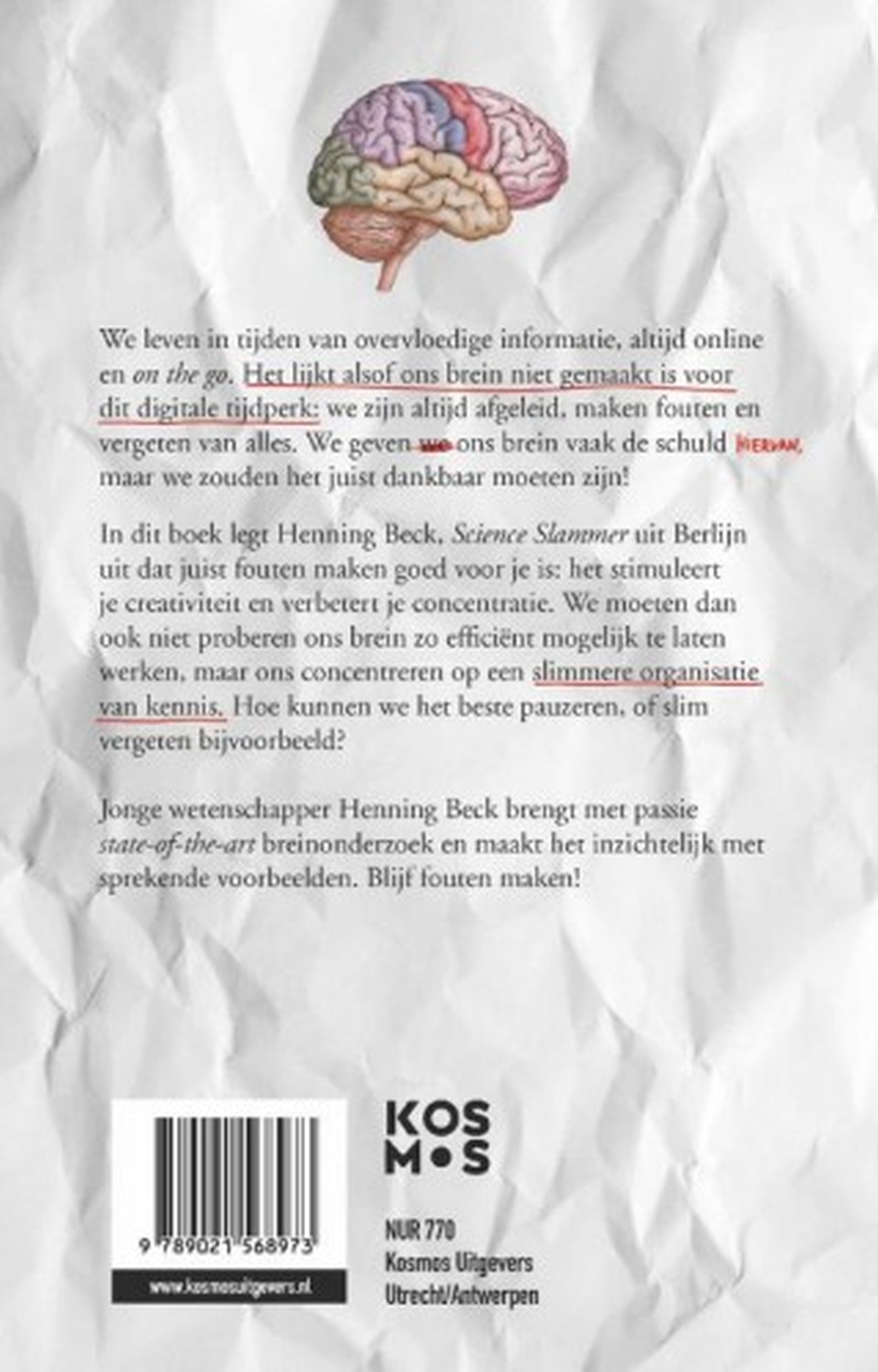 Achterkant van Fouten maken is goed voor je brein!