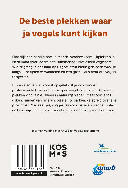 Achterkant van De 101 mooiste vogelkijkgebieden van Nederland