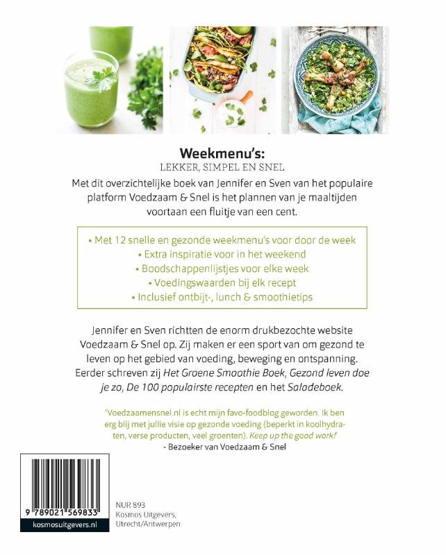 Achterkant van Gezonde weekmenu's