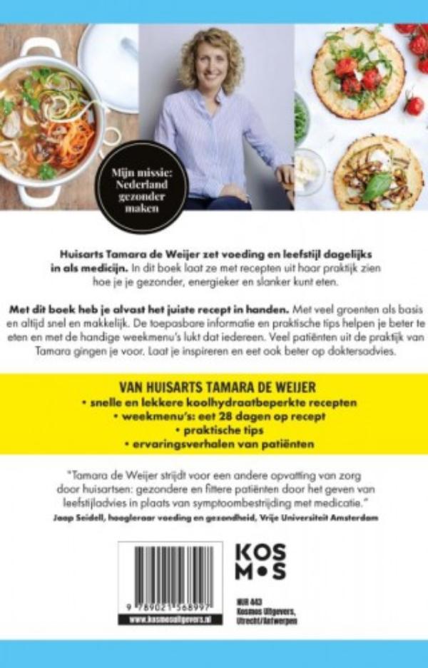 Achterkant van Eet beter in 28 dagen met huisarts Tamara de Weijer