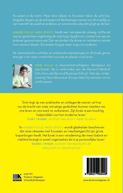 Achterkant van Minder focus, meer effect