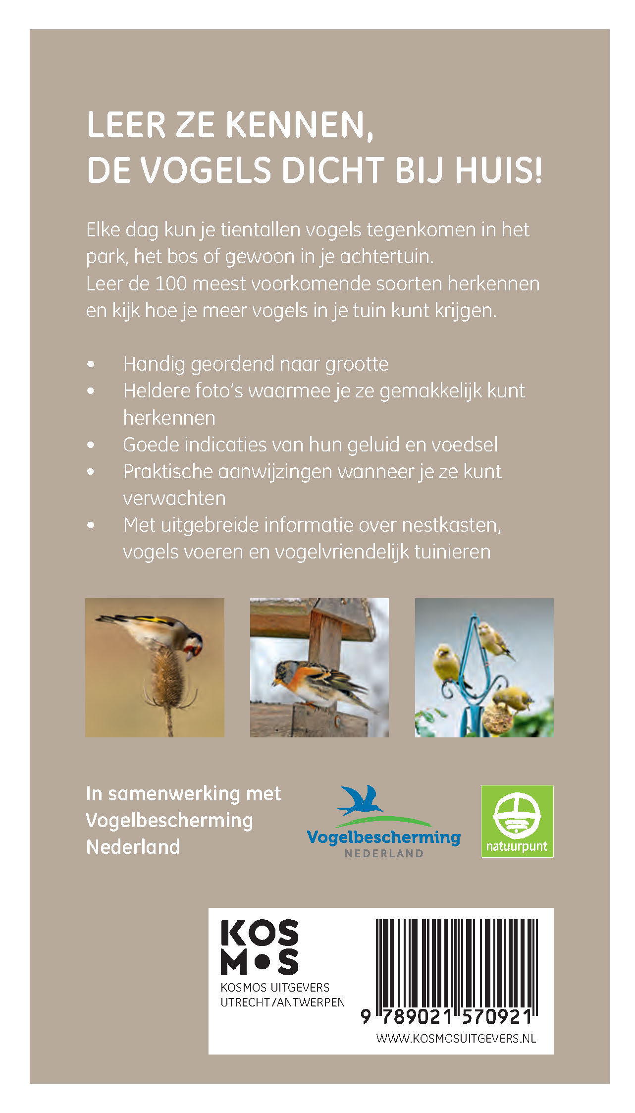 Achterkant van Vogels in en rond de tuin