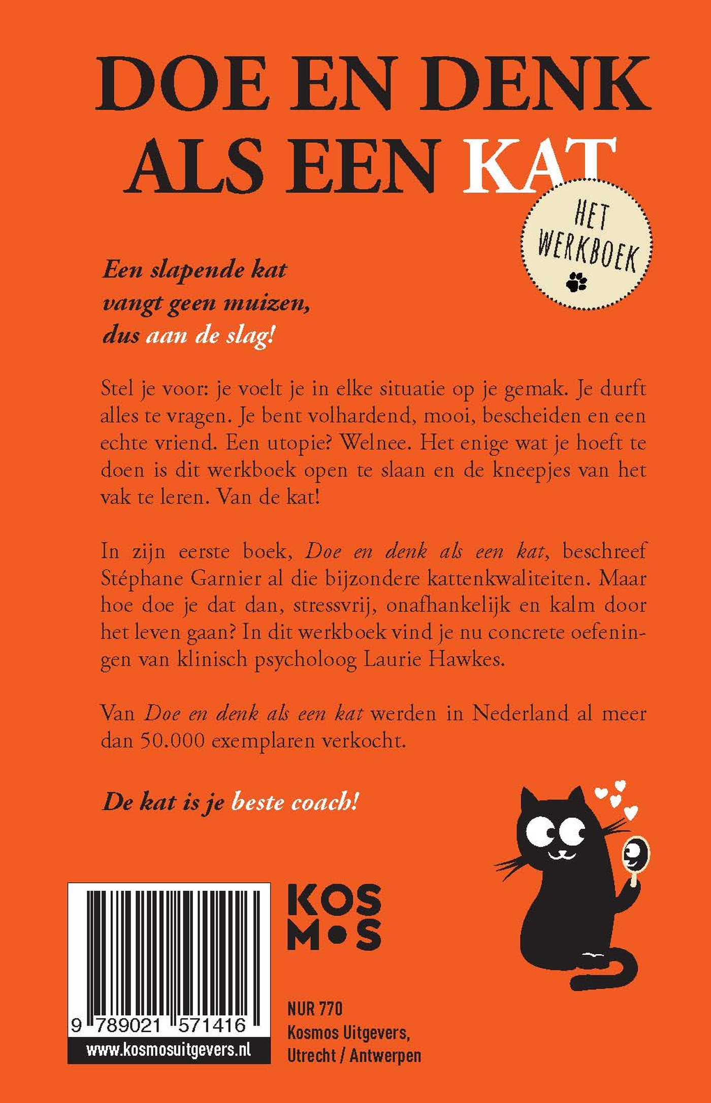 Achterkant van Doe en denk als een kat - Het werkboek