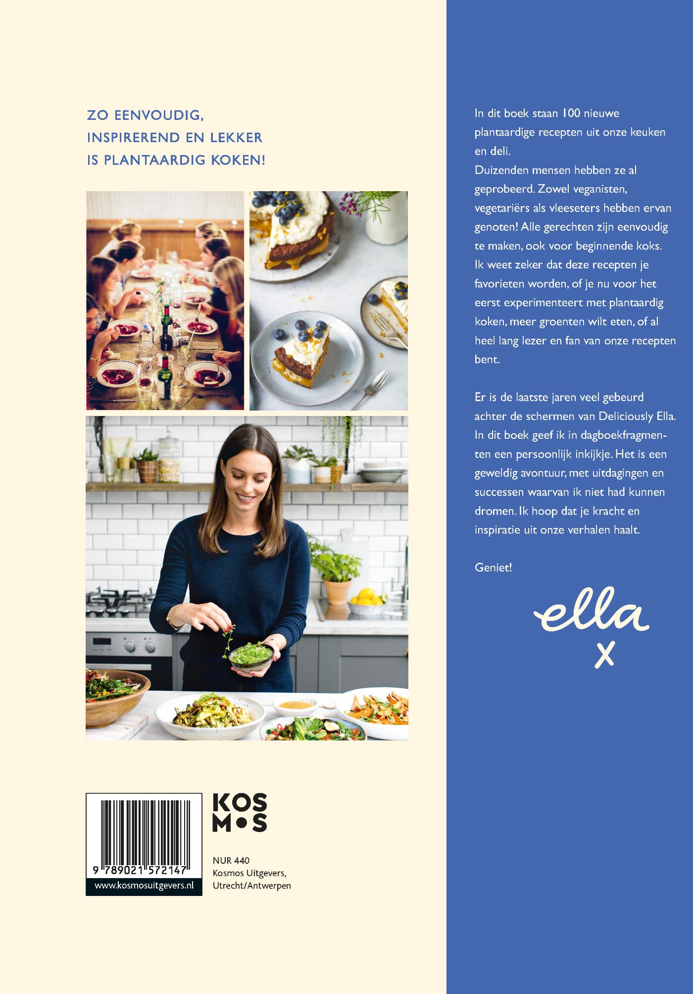 Achterkant van Deliciously Ella. Het plantaardige kookboek