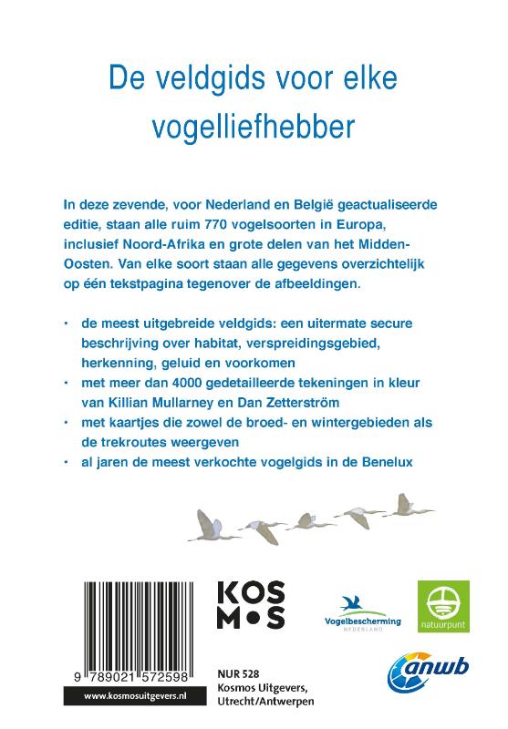 Achterkant van ANWB Vogelgids van Europa