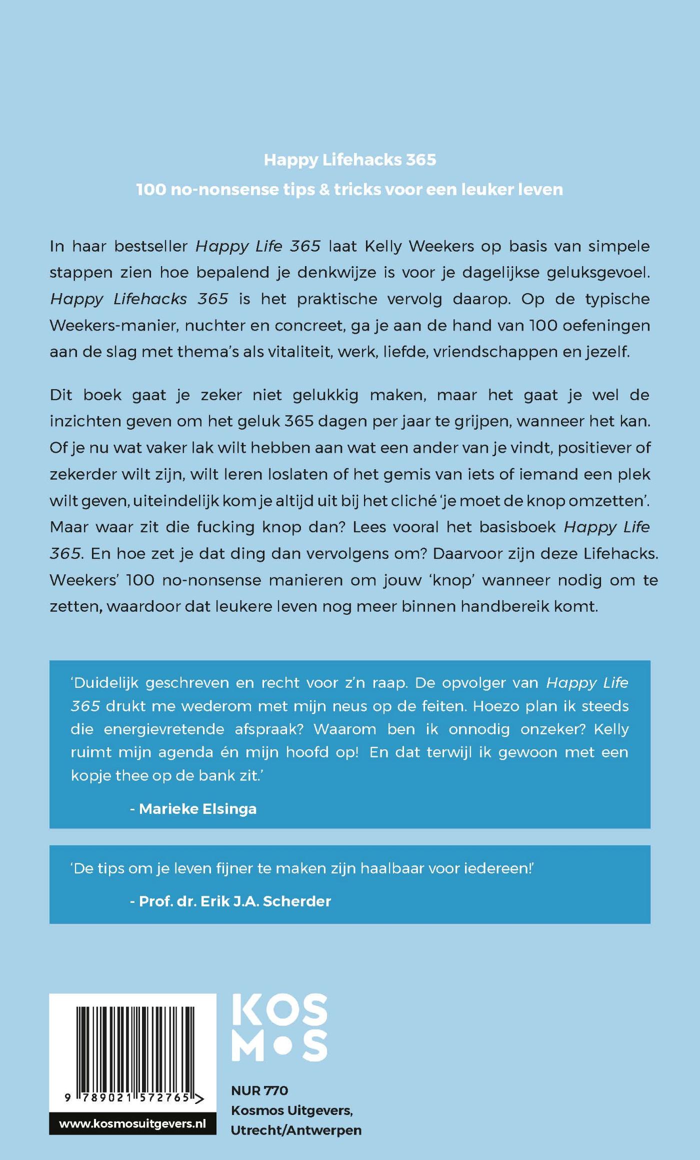 Achterkant van Happy lifehacks 365