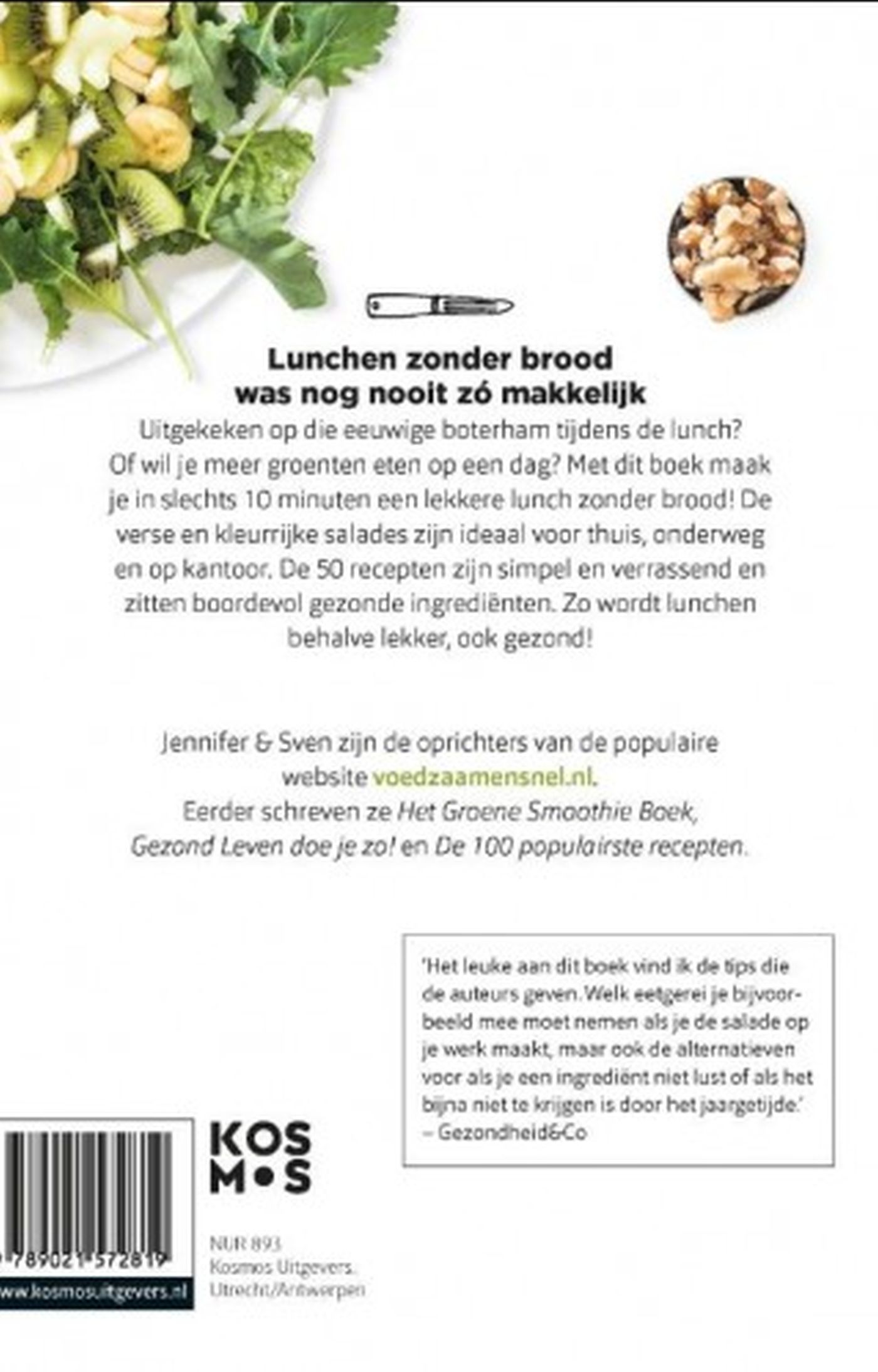 Achterkant van 50x lunchen zonder brood