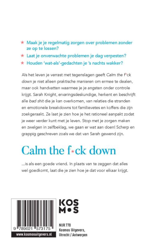 Achterkant van Calm the f*ck down
