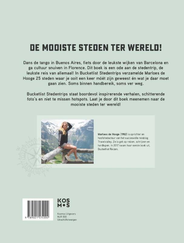 Achterkant van Bucketlist stedentrips
