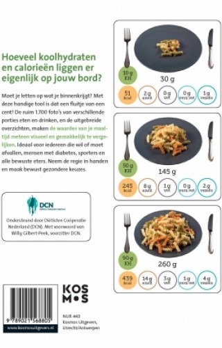 Achterkant van De koolhydraat en calorieteller