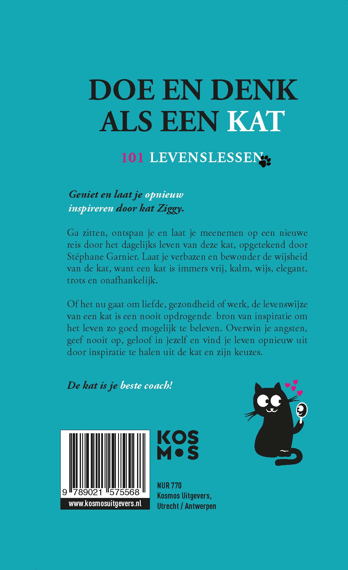 Achterkant van Doe en denk als een kat