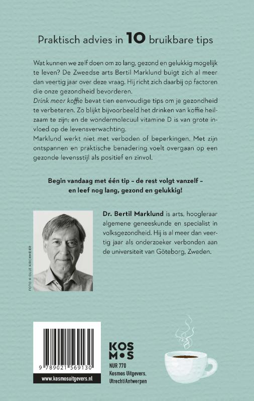 Achterkant van Drink meer koffie