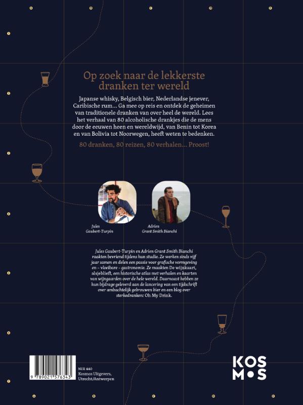 Achterkant van De wereld rond in 80 glazen
