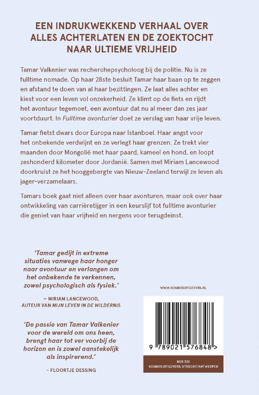 Achterkant van Fulltime avonturier