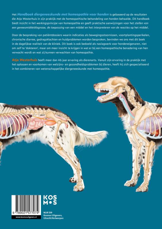 Achterkant van Handboek diergeneeskunde met homeopathie voor honden