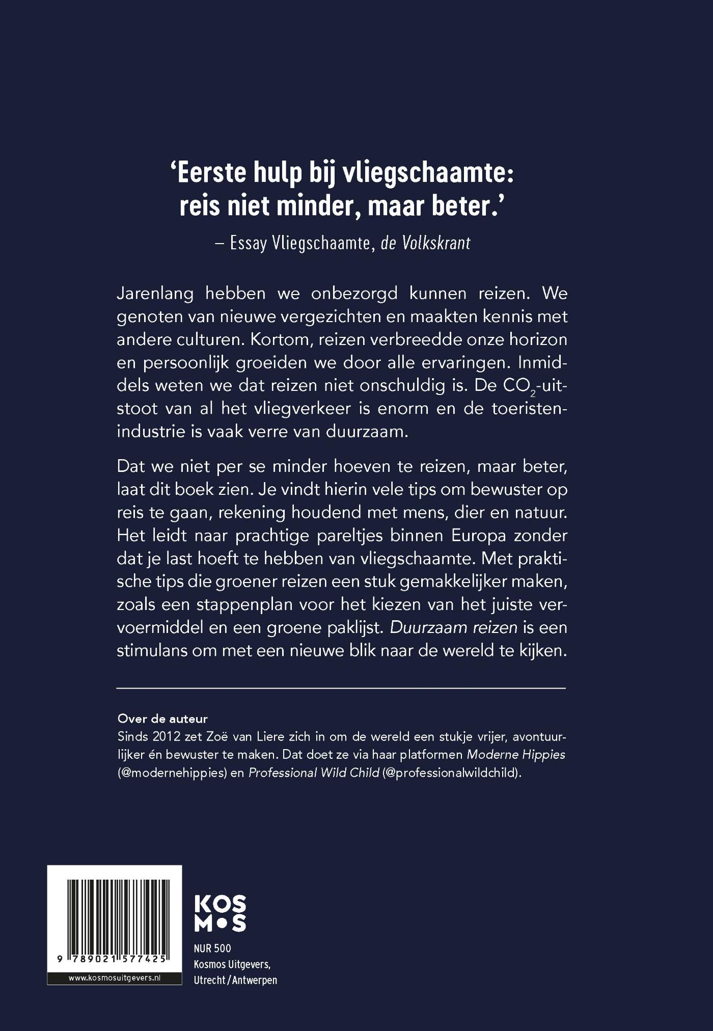 Achterkant van Duurzaam reizen