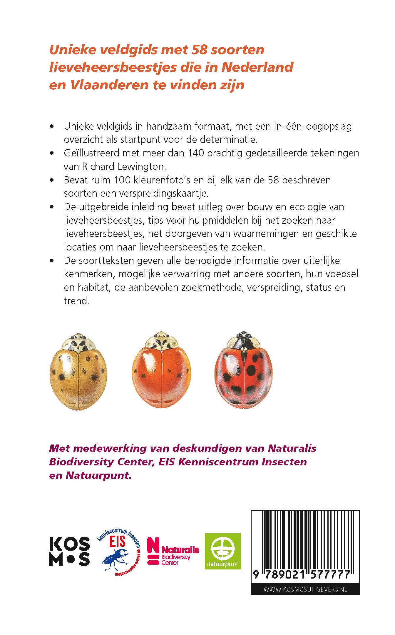 Achterkant van Veldgids lieveheersbeestjes voor Nederland en Vlaanderen