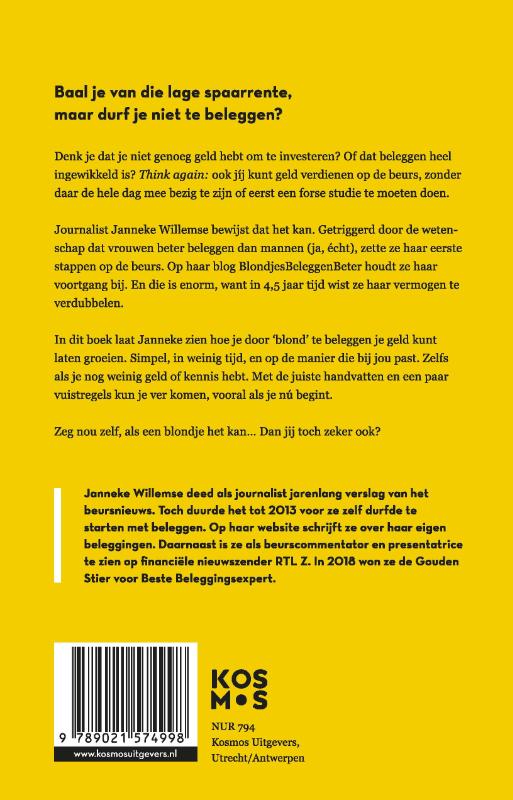 Achterkant van Blondjes Beleggen Beter