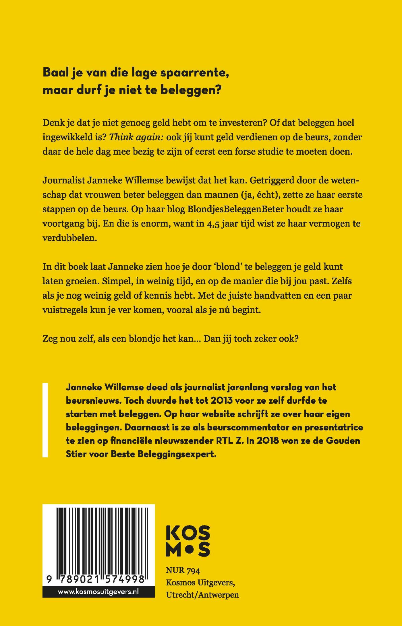Achterkant van Blondjes Beleggen Beter