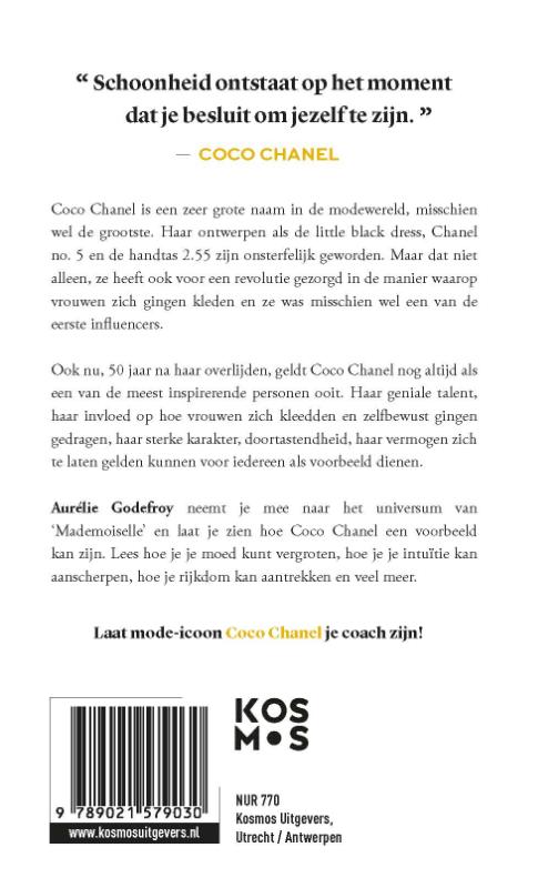 Achterkant van Doe en denk als Coco Chanel
