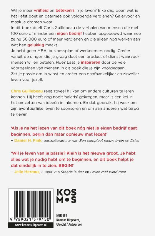 Achterkant van De 100 euro Startup