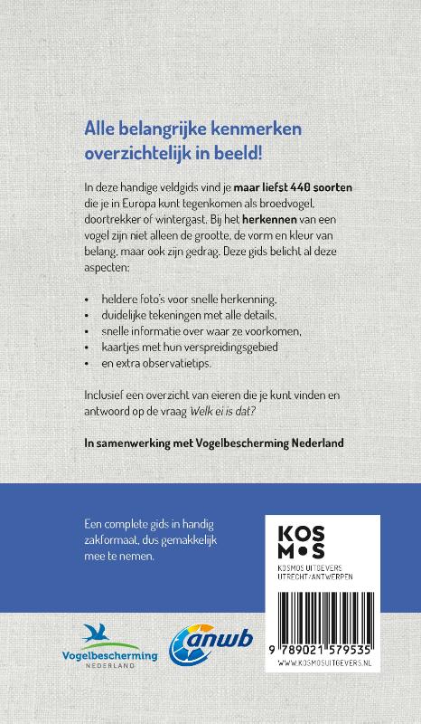 Achterkant van Welke vogel is dat? ANWB Vogelgids