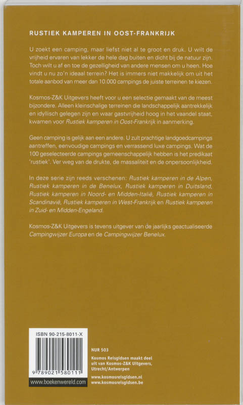 Achterkant van Rustiek kamperen in Oost-Frankrijk