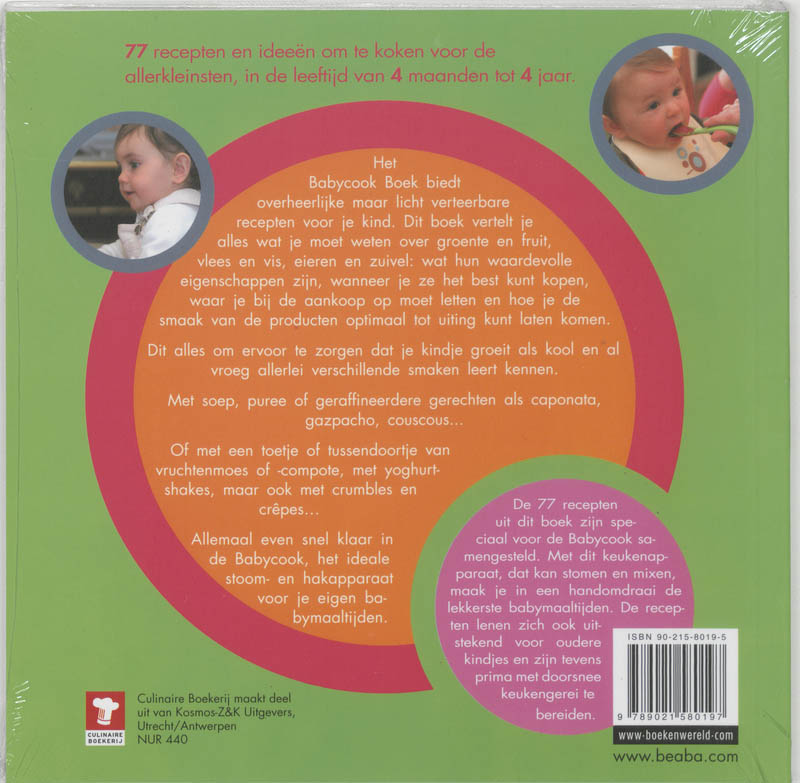 Achterkant van Babycook boek
