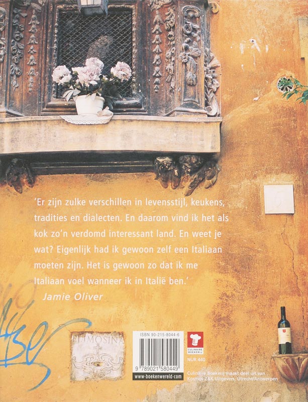 Achterkant van Jamie's Italie