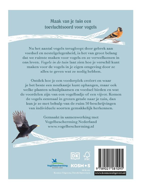 Achterkant van Een tuin vol met vogels