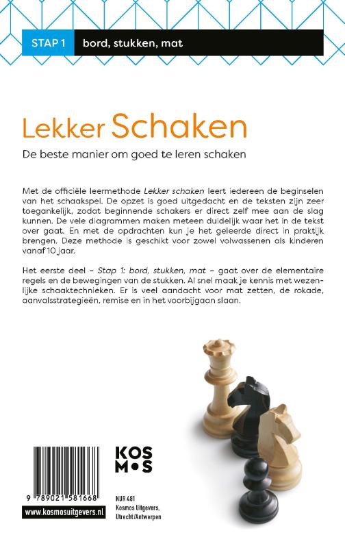 Achterkant van Lekker schaken stap 1