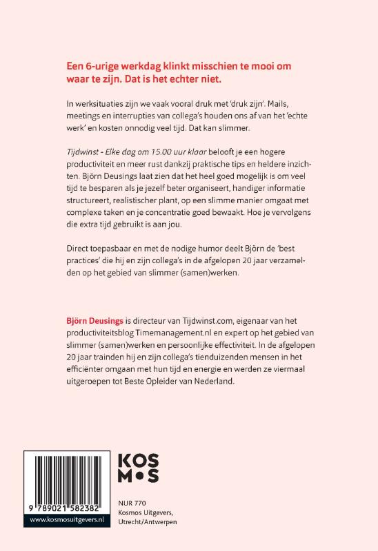 Achterkant van Tijdwinst-Elke dag om 15.00 uur klaar