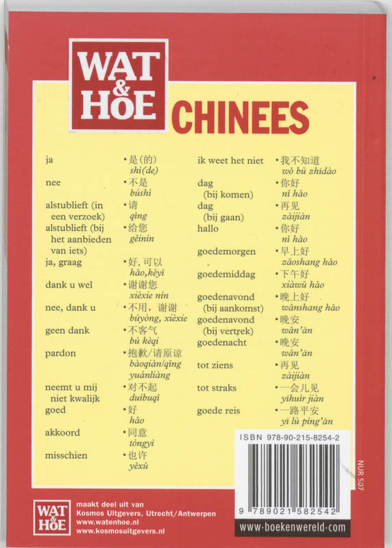 Achterkant van Chinees mandarijn