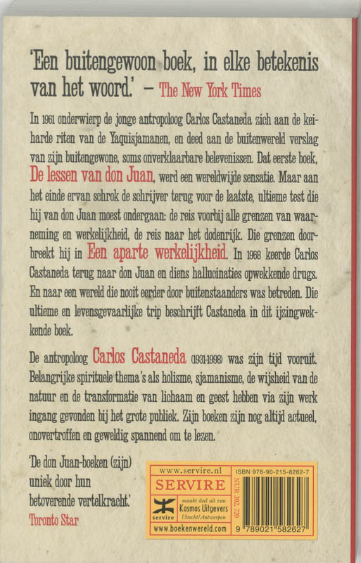 Achterkant van Een aparte werkelijkheid