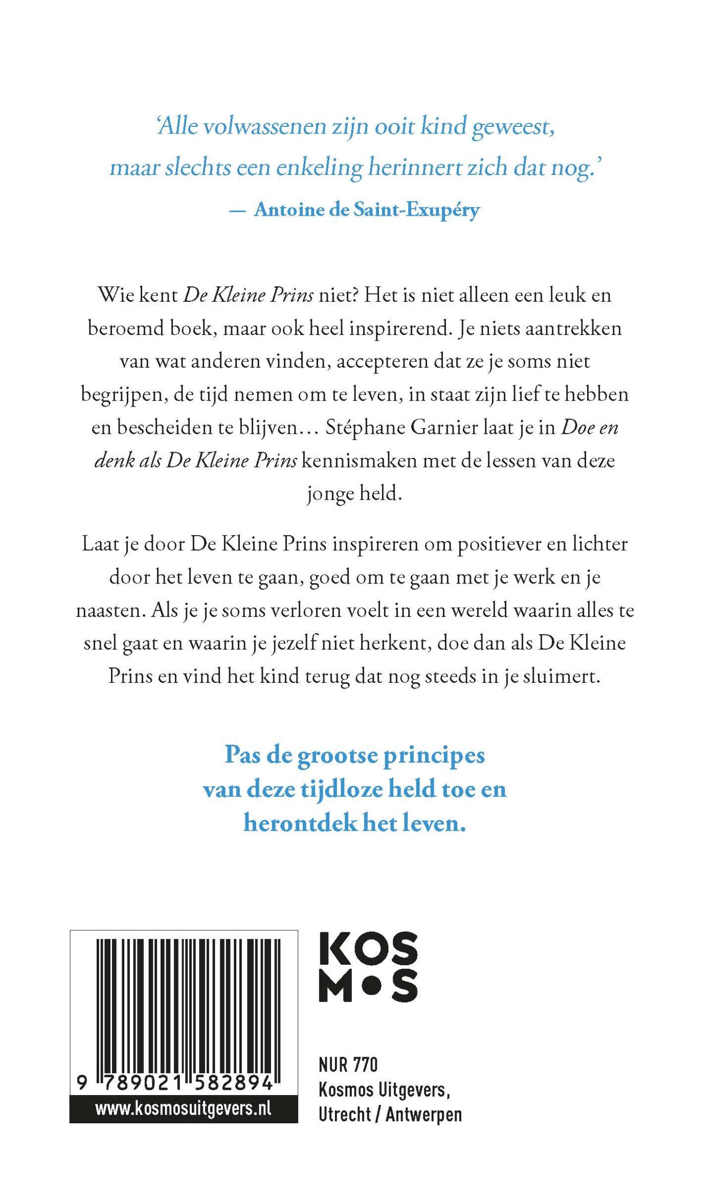 Achterkant van Doe en denk als De Kleine Prins