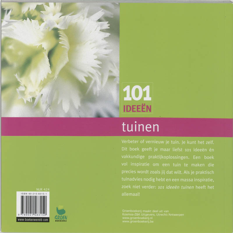 Achterkant van 101 ideeen tuinen