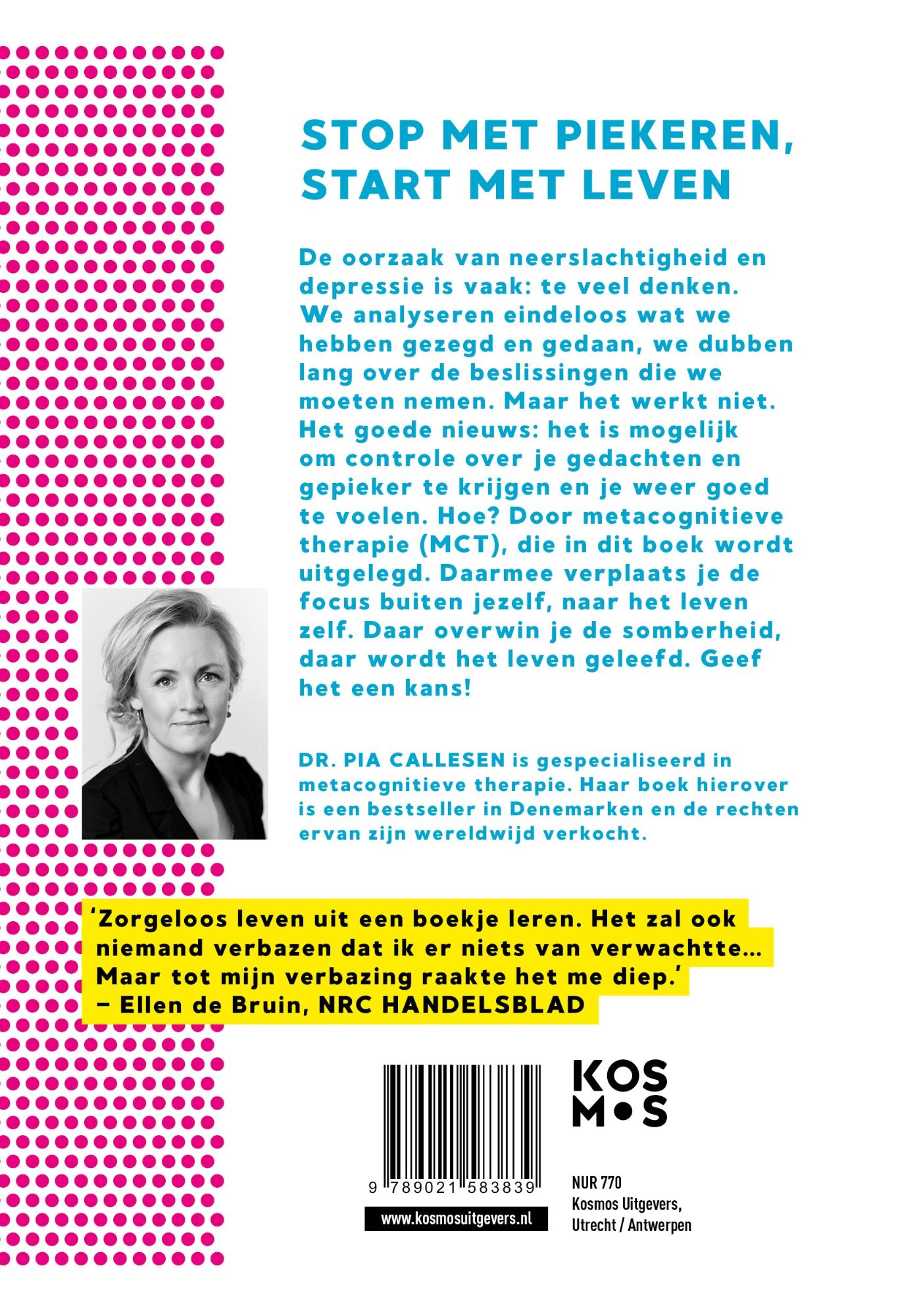 Achterkant van Leef meer, denk minder