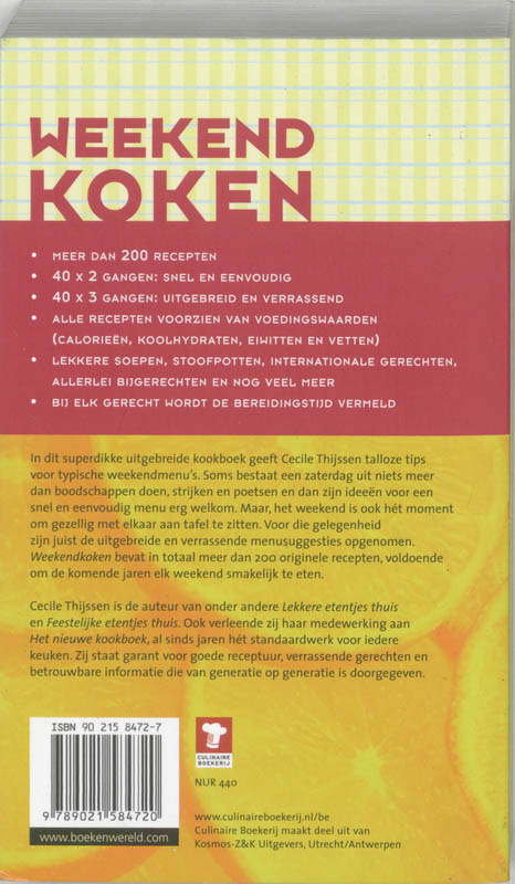Achterkant van Weekendkoken