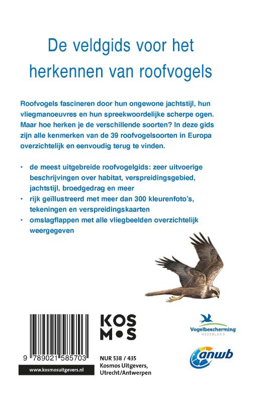 Achterkant van ANWB Roofvogelgids van Europa