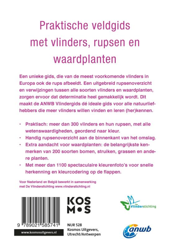 Achterkant van ANWB Vlindergids
